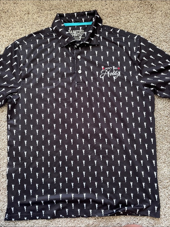 Barstool Other - Men's. Barstool Black Polo Shirt - 'Ain't No Hobby' Embroidered